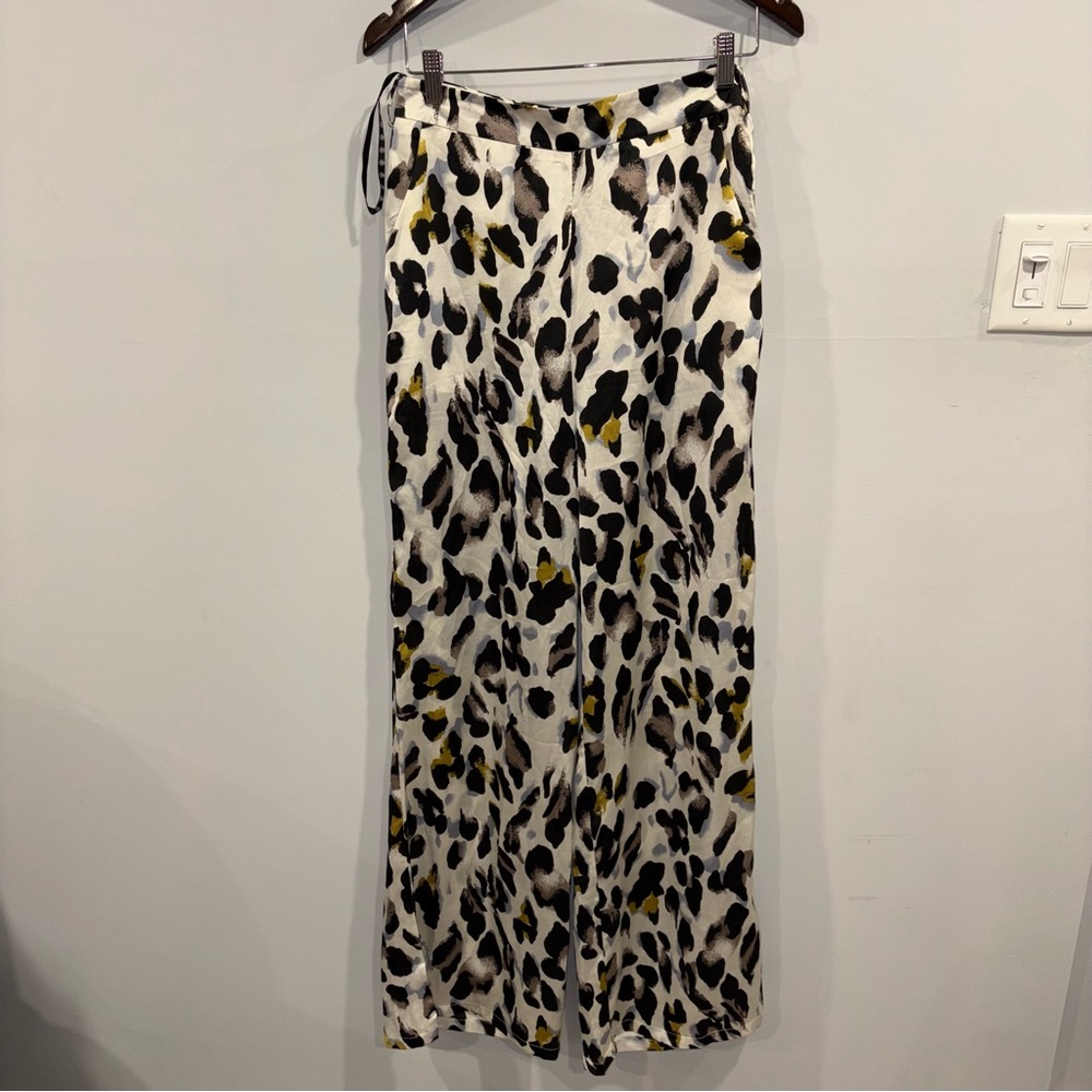Leopard Print Wide-Leg Pants